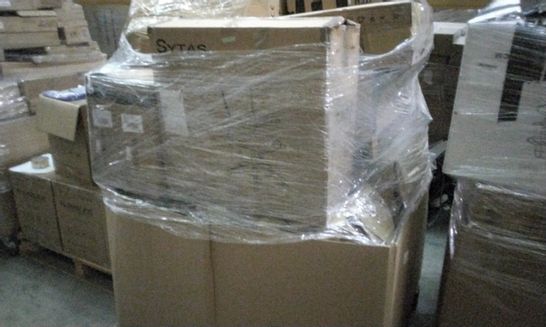 PALLET OF ASSORTED ITEMS INCLUDING BOXED SYTAS OFFICE CHAIR, BOXED ROLLING STOOL WBS0601 ETC