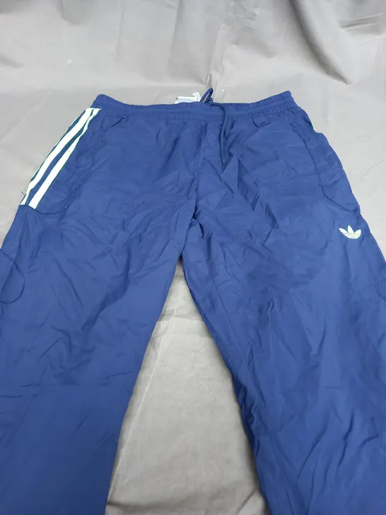 ADIDAS BLUE TRACKSUIT PANTS - LARGE