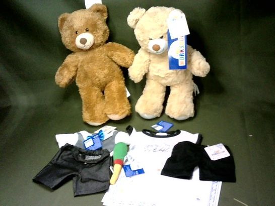 LOT OF 2 BUILD A BEAR PLUSHIES WITH CERTIFICATE AND ACCESSORIES