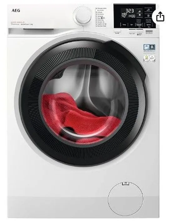 AEG 6000 SERIES WASHING MACHINE LFR61944AD, PROSENSE FREESTANDING WASHING MACHINE, WIFI CONNECTED, 9KG LOAD, 1400RPM SPIN, ENERGY CLASS A, WHITE