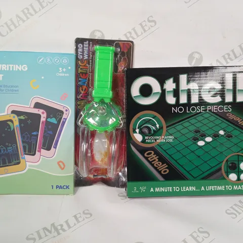 BOX OF APPROXIMATELY 20 ASSORTED TOYS AND GAMES TO INCLUDE OTHERLLO, MAGNETIC GYRO WHEEL, LCD WRITING TABLET, ETC