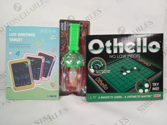 BOX OF APPROXIMATELY 20 ASSORTED TOYS AND GAMES TO INCLUDE OTHERLLO, MAGNETIC GYRO WHEEL, LCD WRITING TABLET, ETC