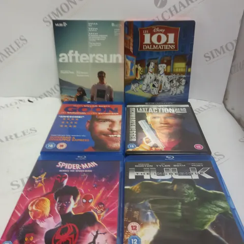 APPROXIMATELY 6 BLU RAY FILMS TO INCLUDE AFTERSUN, GOON, LAST ACTION HERO ETC 