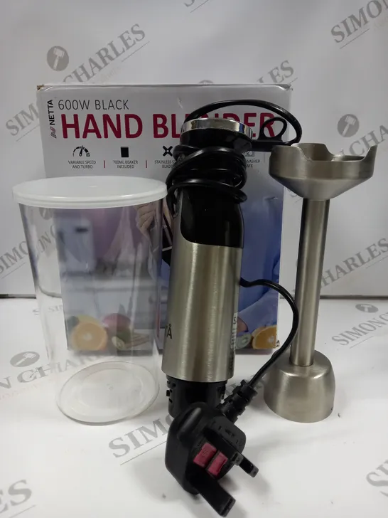 BOXED NETTA 600W BLACK HAND BLENDER 