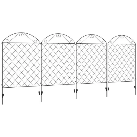 BOXED NIAS 110cm H X 348cm W BLACK METAL FENCE PANEL (2 BOXES)