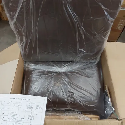 BOXED UNBRANDED BROWN LOUNGE WOODEN CHAIR 