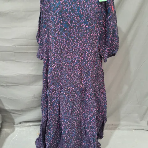 SCAMP & DUDE ADULTS MAXI DRESS WITH POCKETS IN NAVY SHADOW LEOPARD - 20