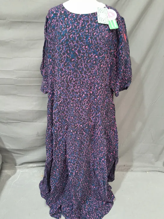 SCAMP & DUDE ADULTS MAXI DRESS WITH POCKETS IN NAVY SHADOW LEOPARD - 20