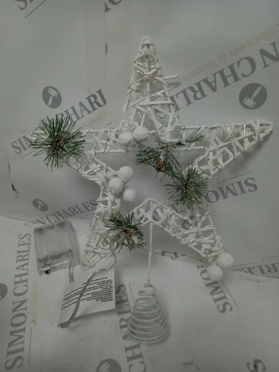 PRE LIT WHITE STAR TREE TOPPER RRP £15.99