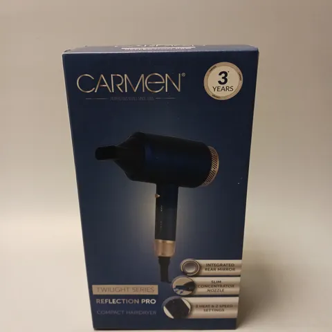 BOXED SEALED CARMEN TWILIGHT SERIES REFLECTION PRO COMPACT HAIRDRYER 
