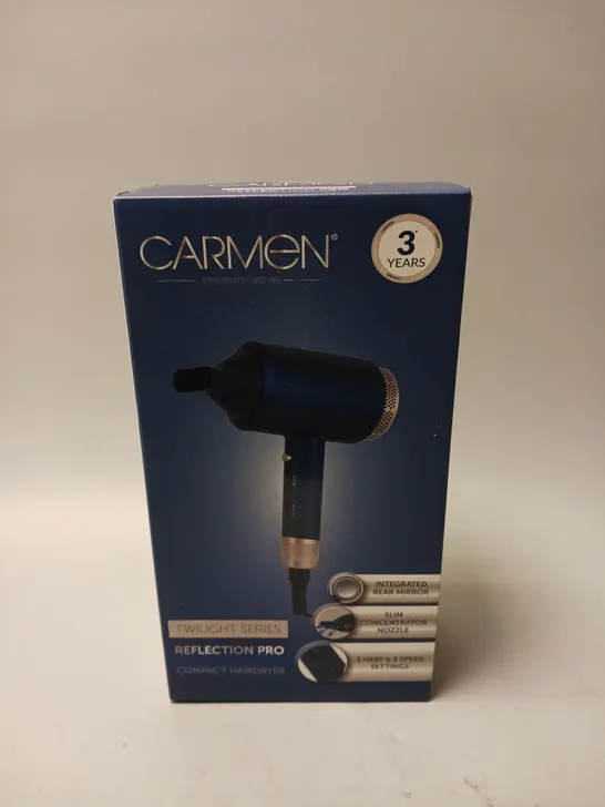 BOXED SEALED CARMEN TWILIGHT SERIES REFLECTION PRO COMPACT HAIRDRYER 