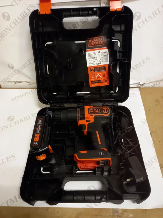 BLACK+DECKER 18 V CORDLESS 2-GEAR COMBI HAMMER DRILL POWER TOOL (BCD70051K)