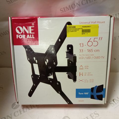 ONE FOR ALL SMART LINE UNIVERSAL WALL MOUNT FOR TVS 13-65 INCH
