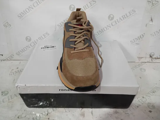 BOXED PAIR OF RONA SHOES SAFETY SHOES IN TAN/BROWN/GREY UK SIZE 10