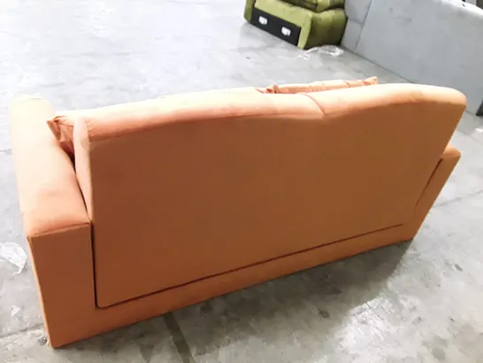 QUALITY DESIGNER MITZI 2-PIECE VELVET SORNER SOFA - ORANGE VELVET 