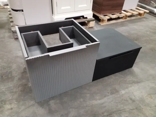 BRAND NEW 2 LEVEL VANITY UNIT GREY/BLACK - 1010×445×433/263MM