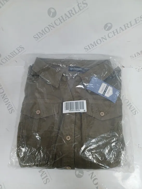 SEALED NINA LEONARD STRETCH DENIM JACKET IN OLIVE - 2XL