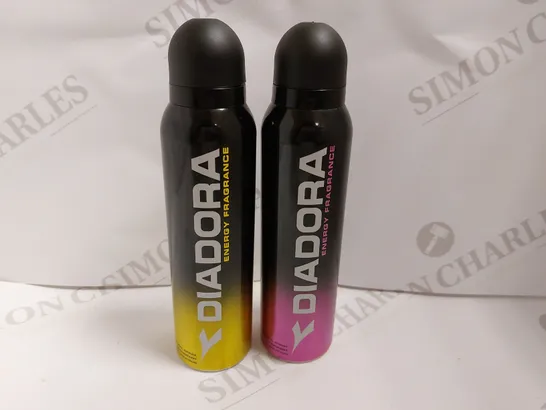 BOX OF APPROX 12 DIADORA ASSORTED ENERGY FRAGRANCE BODY SPRAYS - 12X150ML	