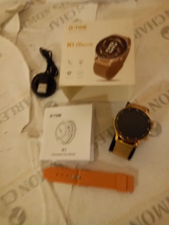 BOXED G-TIDE R1 SMARTWATCH WITH ACCESSORIES AND MANUAL