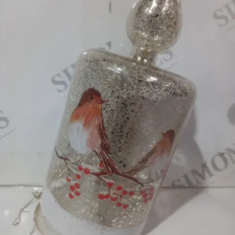 BOXED FESTIVE PRE-LIT SCENIC CRACKLE GLASS CANDLE