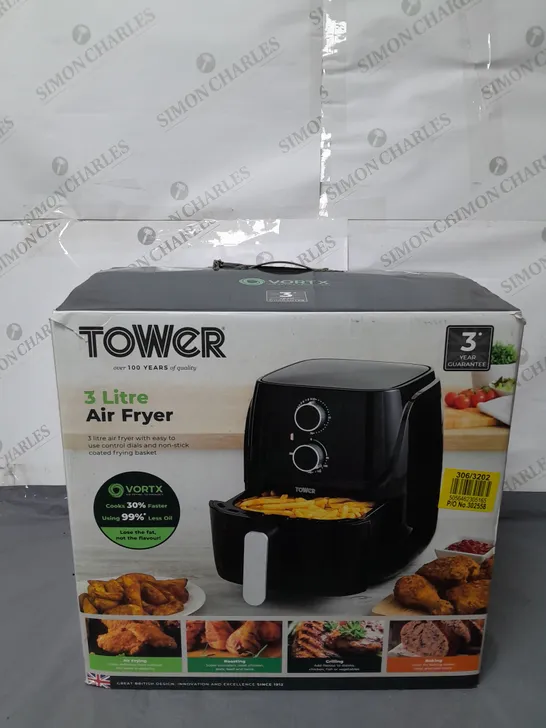 BOXED TOWER 3 LITRE AIR FRYER BLACK