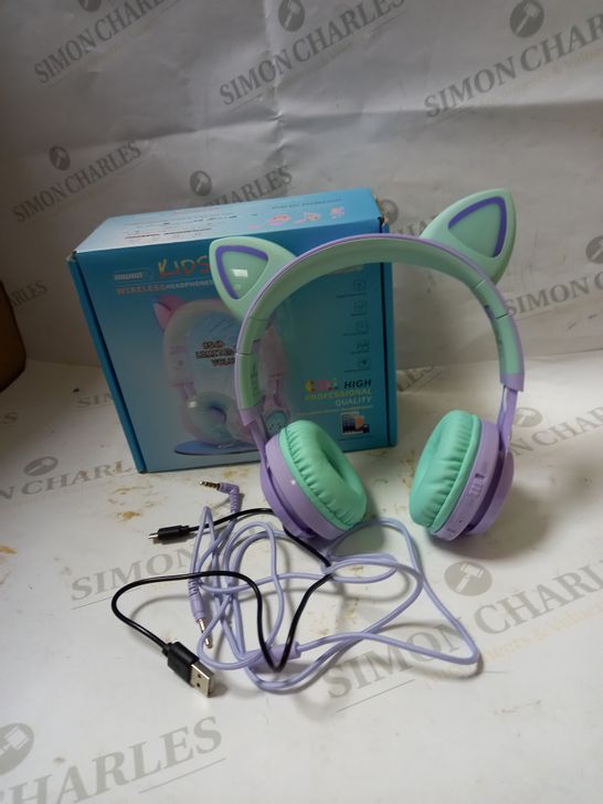 KIDS HEADPHONES, RIWBOX CT-7S CAT EAR BLUETOOTH HEADPHONES