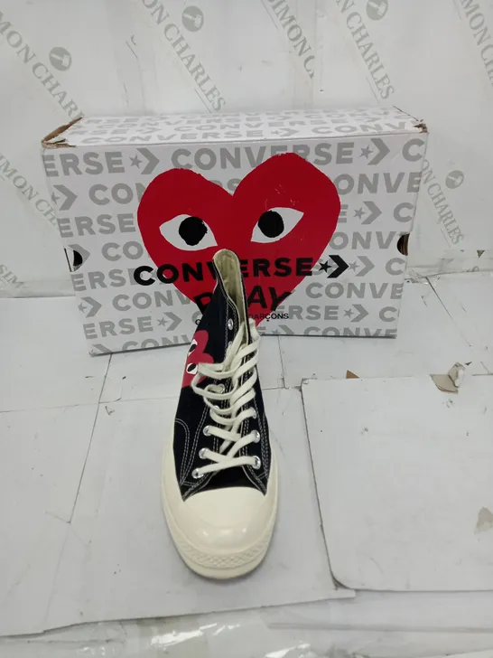 BOXED PAIR OF CONVERSE X COMME DES GARCONS CHUCK 70S CDG HI SIZE UK 10 