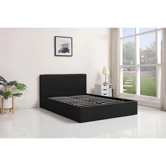 BOXED EBBERT UPHOLSTERED SIDE LIFT STORAGE OTTOMAN BED (3 BOXES)