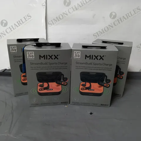 4 BRAND NEW BOXED MIXX STREAMBUDS SPORTS CHARGE EARBUDS