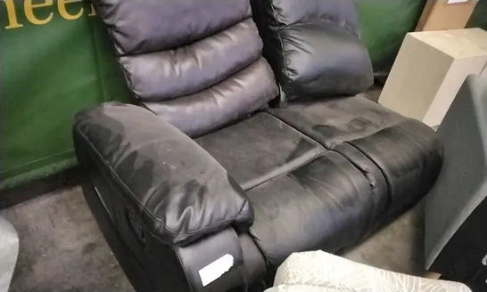 ASSORTED SECTIONS, BASES & BACKS, INCLUDING TWO SEATER MANUAL RECLINING BLACK FAUX LEATHER, 3 × CORNER SECTIONS & 2 BACK SECTIONS 