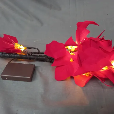 BOXED UNBRANDED FAUX FLORAL LIGHT UP DECORATION IN RED