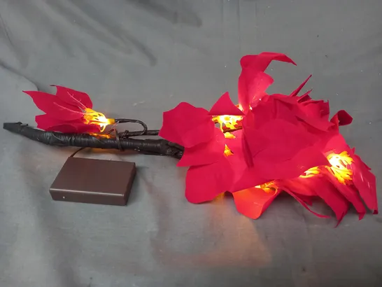 BOXED UNBRANDED FAUX FLORAL LIGHT UP DECORATION IN RED