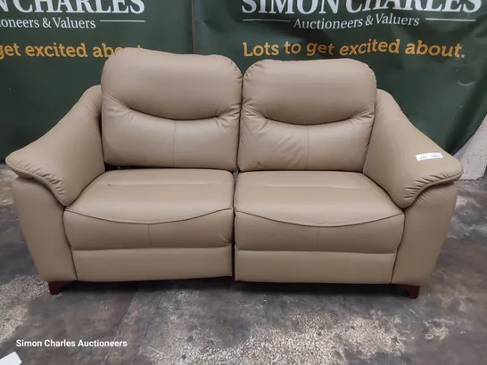 QUALITY BRITISH DESIGNER G PLAN JACKSON POWER RECLINING THREE SEATER SOFA CAMBRIDGE SAND LEATHER 