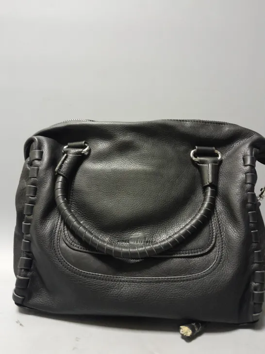 AIMEE KESTENBERG LEATHER ZEN SATCHEL BAG IN BLACK