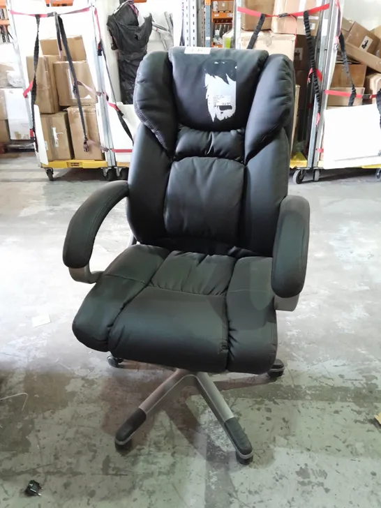 PU DIRECTORS OFFICE CHAIR - BLACK (COLLECTION ONLY)