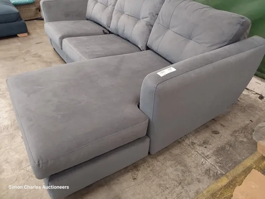 QUALITY BRITISH DESIGNER LOUNGE Co. CHAISE SOFA PLUSH GREY FABRIC 