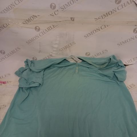 RUTH LANGFORD FLUTTED SLEEVE TOP AQUA SIZE L