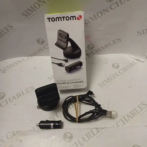 TOMTOM ACTIVE MAGNETIC MOUNT AND CHARGER WITH CAR POWER ADAPTOR AND CABLE 