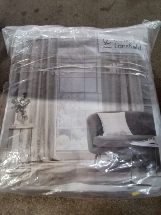 CATHRINE LANSFIELD DAMASK JACQUARD CURTAINS TWO PANEL 90X90 INCH