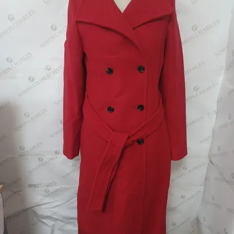 MNG LONG BELTED COAT IN RED SIZE S