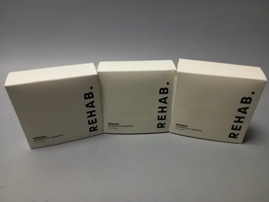 3 BOXED REHAB SHAMPOO SHEETS (3x25)