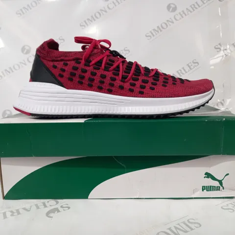 BOXED PAIR OF PUMA AVID FUSELIT SHOES IN RED UK SIZE 9