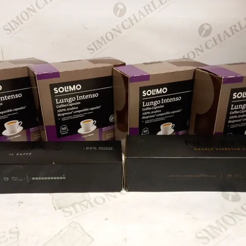 LOT OF 6 PACKS OF NESPRESSO COMPATIBLE COFFEE PODS (APPROX 220 CAPSULES TOTAL)