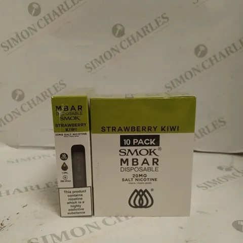 BOXED 1 PACK OF 10 SMOK M BAR DISPOSABLE VAPES - STRAWBERRY KIWI.