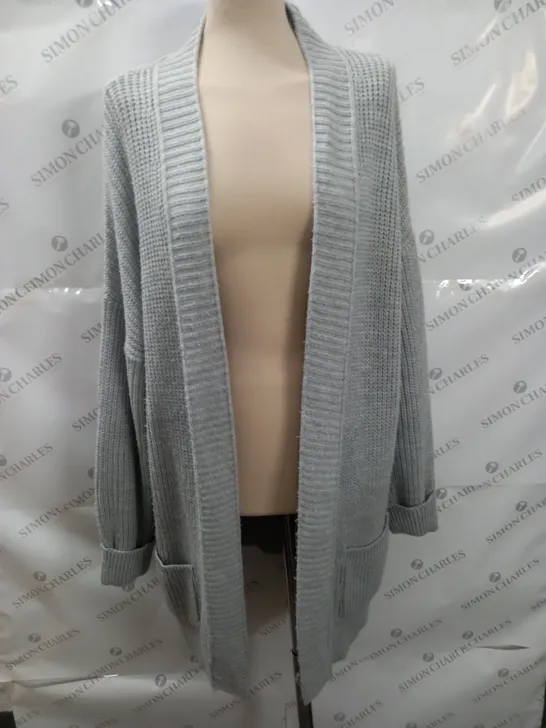 F&F OPEN FRONT LONGLINE CARDIGAN IN GREY - UK 20