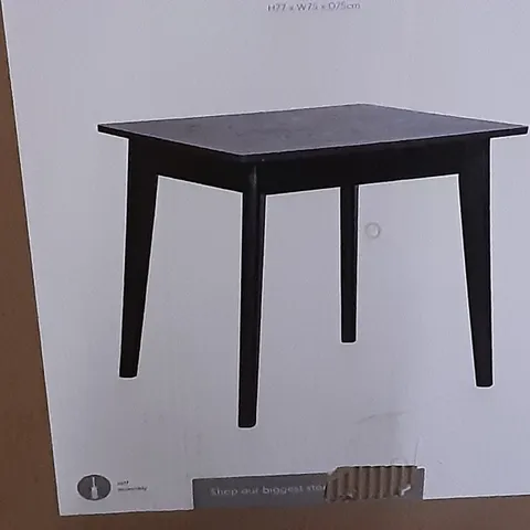 BOXED ASTER , SQUARE FLIP TOP TABLE IN BLACK , H77 X W75 X D75CM