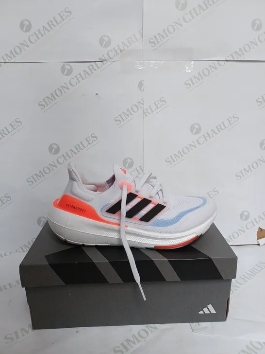 ADIDAS ULTRABOOST LIGHT RUNNING SHOES IN WHITE & BLACK - UK 6 1/2 