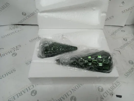 ALISON CORK SET OF MERCURY GLASS TREES - GREEN