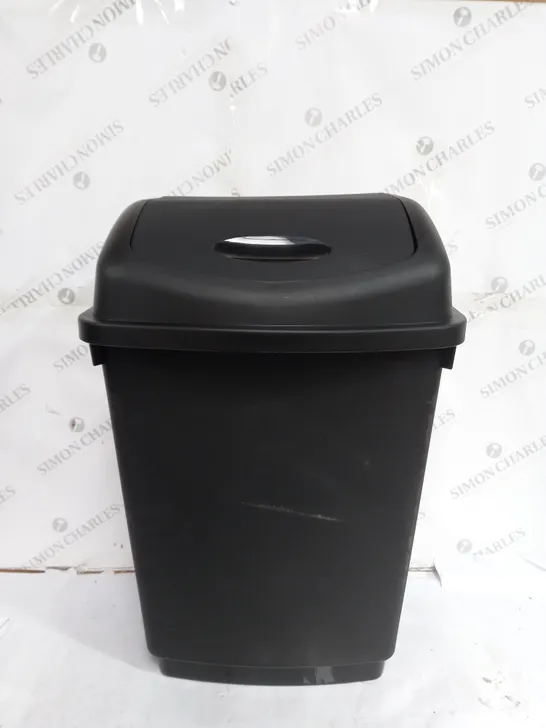 UNBRANDED BLACK PLASTIC BIN - 34CM X 34CM X 60CM