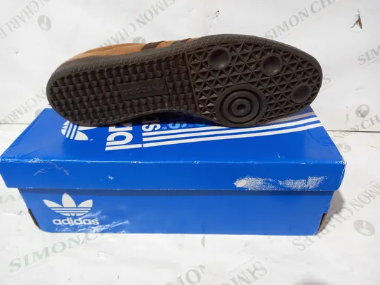 BOXED PAIR OF ADIDAS PADIHAM SPZL SHOES IN BROWN UK SIZE 11.5